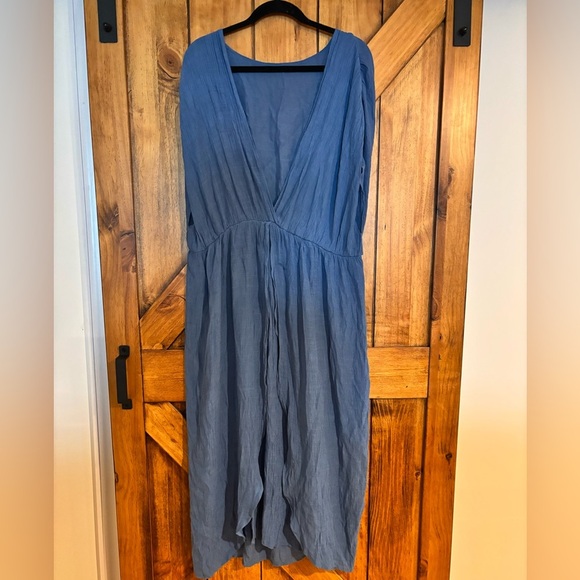 Women’s Plus Size Blue V-neck Long Bathing Suit Cover Up - Size 3x - Picture 1 of 4
